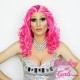 Medium 40cm Fifty Shades of Pink Synthetic Lace-Front Wig