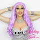 Long 60cm Purple Rinse Synthetic Lace-Front Wig