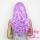 Long 60cm Purple Rinse Synthetic Lace-Front Wig
