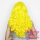 Long 60cm Gaga Yellow Synthetic Lace-Front Wig