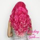 Long 60cm Pink Bits Synthetic Lace-Front Wig