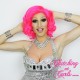 Short 20cm UV Pink Synthetic Lace-Front Wig