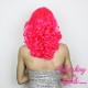 Medium 40cm UV Pink Synthetic Lace-Front Wig