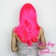 Medium 40cm Straight UV Pink Synthetic Lace-Front Wig