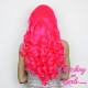 Long 60cm UV Pink Synthetic Lace-Front Wig