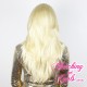 Medium 43cm Straight Layered Dumb Blonde "Caitlyn" Synthetic Mono-Top Lace-Front Wig