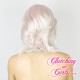 Short 20cm Straight Platinum Pink Synthetic Lace-Front Wig