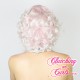 Short 20cm Curly Platinum Pink Synthetic Lace-Front Wig