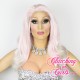 Medium 40cm Straight Platinum Pink Synthetic Lace-Front Wig