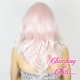 Medium 40cm Straight Platinum Pink Synthetic Lace-Front Wig