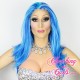 Medium 40cm Straight Fifty Shades of Blue Synthetic Lace-Front Wig