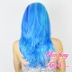 Medium 40cm Straight Fifty Shades of Blue Synthetic Lace-Front Wig