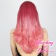 Medium 45cm Straight Pink Balayage Synthetic Lace-Front Wig