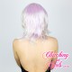 Short 20cm Straight Platinum Purple Synthetic Lace-Front Wig