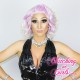 Short 20cm Curly Platinum Purple Synthetic Lace-Front Wig