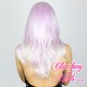 Medium 40cm Straight Platinum Purple Synthetic Lace-Front Wig