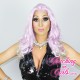 Medium 40cm Curly Platinum Purple Synthetic Lace-Front Wig