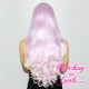 Long 60cm Curly Platinum Purple Synthetic Lace-Front Wig