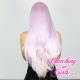 Long 60cm Straight Platinum Purple Synthetic Lace-Front Wig