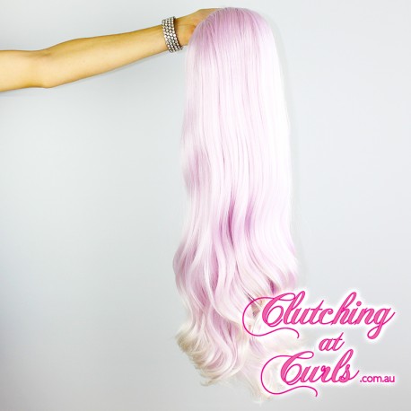 Long 60cm Straight Platinum Purple Synthetic Extension